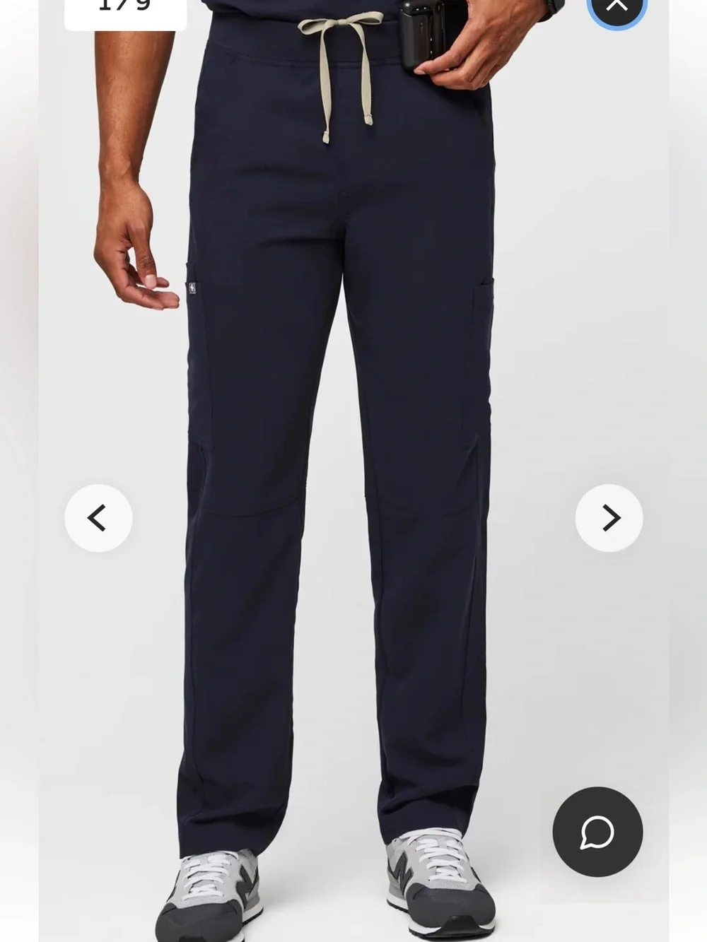 FIGS Men’s Axim cargo scrub Straight leg pants navy S/T Small Tall